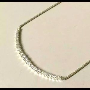 Silpada Sterling Silver Alive Cubic Zirconia CZ Clear Stone Arch Necklace